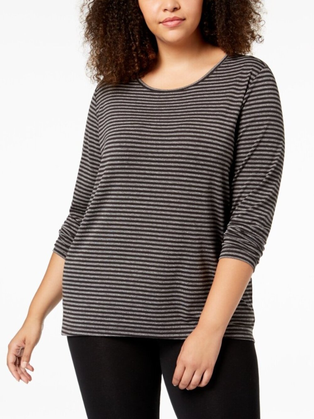 Ideology Womens Plus Size Cutout Back Long Sleeve T-Shirt